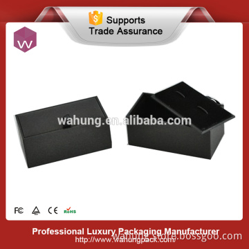 black custom cufflink gift packaging plastic box (WH-0288-5)